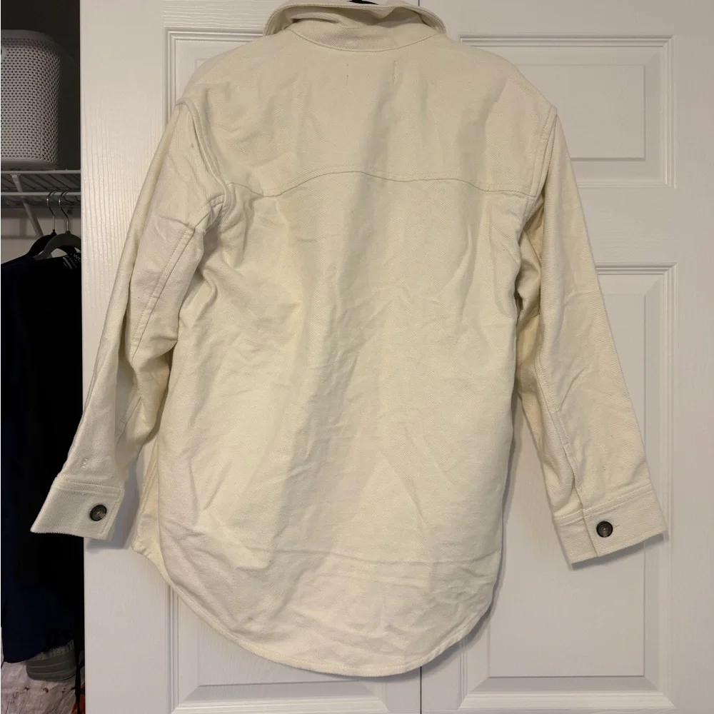 Everlane The Oversized Shirt Jacket Canvas Button Front Pockets Shacket NWT
